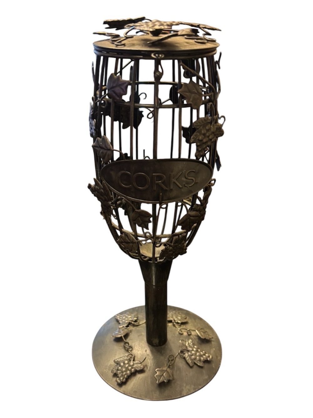 13” Decorative Metal Cork Holder - Dark Bronze Finish - Picture 2 of 5